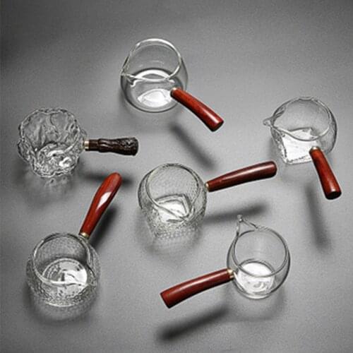 Creative Kung Fu Tea Tool Heat-resistant Glass Wood Handle Fair Cup Transparent Tea Dispenser Office Kettle Turkey Coffee Bot