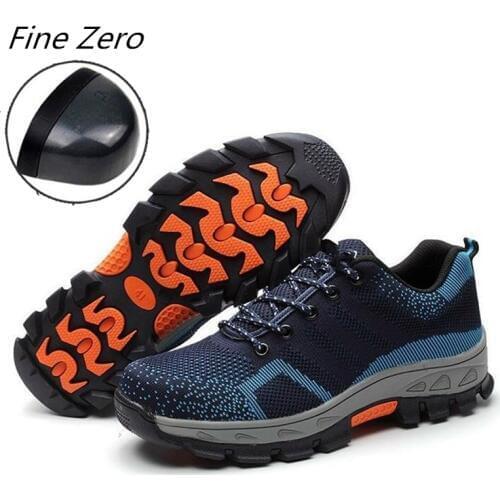 Spring Summer Work Sneakers Men Air Mesh Breathable Steel Toe Casual Boots Labor Insurance Mens Safety Shoes Construction Boots