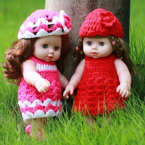 Newborn Baby Doll Soft Stuffed Simulation Doll Toys for Children Educational Life like Long hair girl Babies Dolls sweater dress