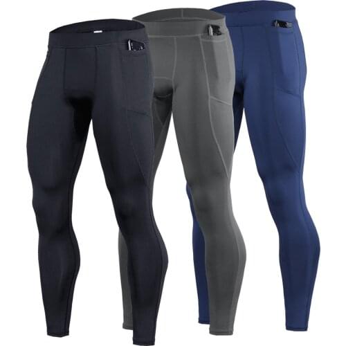 Gym Leggings Men Running Compression Tights Run Fitness Quick Drying Legins Sports Workout Training Jogging Male Trousers