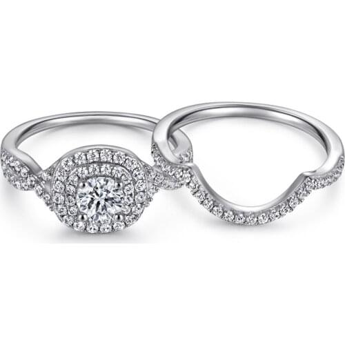 LESF Boutique Accessories S925 Sterling Silver Combination Three Sets of Ring Engagement Multi-function Ring Women