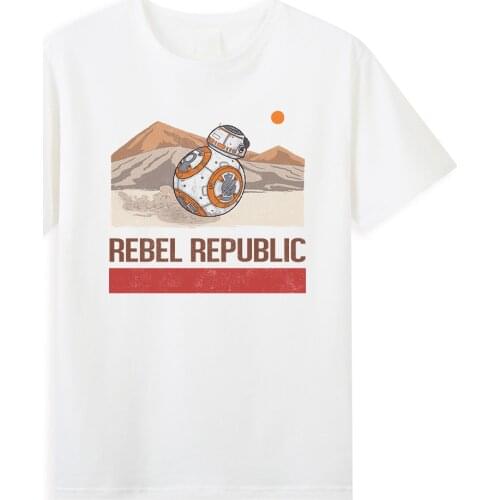 Mens T-Shirts The Mandalorian Disney Tee Shirt Funny Star wars R4-P17 Robot Rebel Republic Men Clothes 90s Summer Kawaii Tops