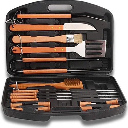 18Pcs BBQ Tools Set Barbecue Grilling Utensil BBQ Accessories Outdoor Cooking Tools Kit with Durable Storage Box