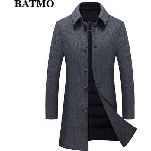 BATMO 2021 new arrival autumn&winter 90% white duck down liner trench coat men,mens overcoat,plus-size M-XXXL 1865