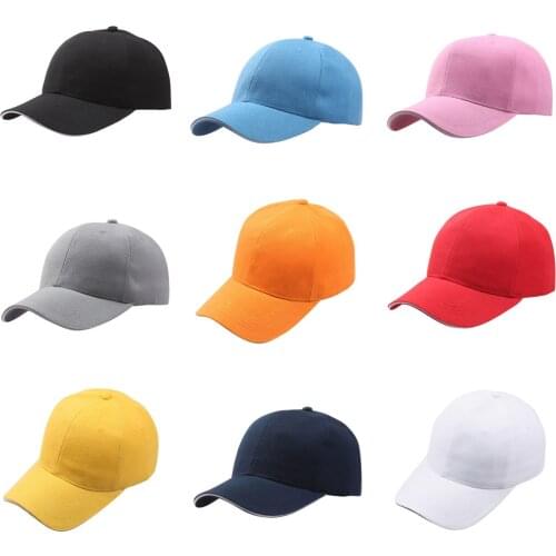 Orange White Baseball Cap For Women Men Solid Pure Color Summer Hats For Adult Teenagers Adjust Sport Sunproof Caps