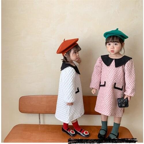 Girls Autumn Dress 2021 Children Clothes Winter Kids Fashion Trench Coat Classic Baby Outerwear Preppy Outfit 2-8T