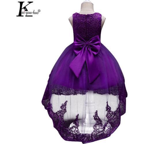 Bud Silk Flowers Girls Dress New Summer Princess Dresses For Girls Wedding Dress Children Birthday Party Gown Long Tail Costumes
