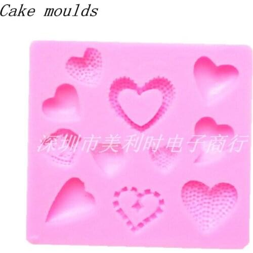 Silicone mold K148 mini heart shape Fondant cake mold chocolate mold Decoration tools