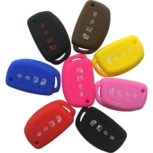 Silicone Protector Skin Car Key Cover For Hyundai I40 2013 Santa Fe Sonata I45 Ix35 Mistra Elantra Tucson Car Key Case Cover