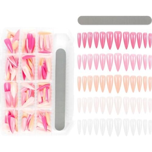 Nails Extension System 240PCS Full Cover Fake Nail Artificial Press on Long Ballerina DIY Nails Accessoires Manicure Tools