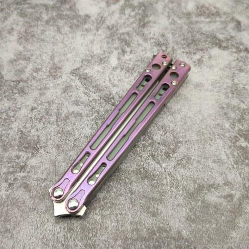 Chimera New Arrivals 6 Colors Chimera Butterfly Trainer Traing Knife Titanium Handle Folding Knifes HOM Snake Stonewash Blade