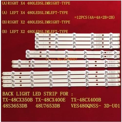LED Strip LED Backlight Bar 480DLED_SLIM for TX-48CX350B TX-48CX400E TX-48CX400B 48S3653DB 48U7653DB VES480QNSS-3D-U01