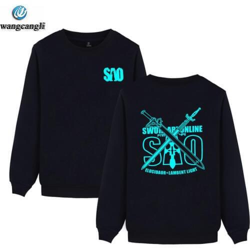Sword Art Online Hoodie Sao Japan Hot Anime Hoodies Kirito Elucidator Dark Repulsor Hoody Black Swordsman Sweatshirt Clothing