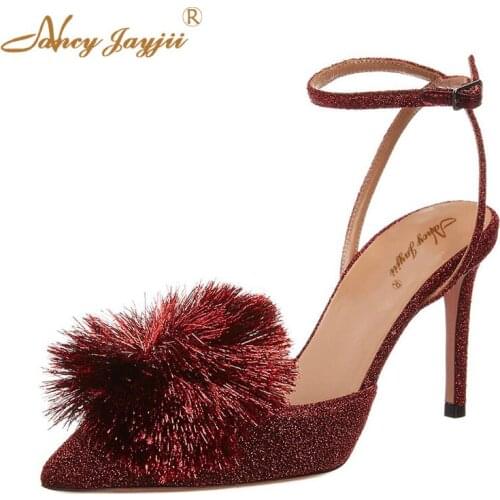 Women Pumps Adult Ladies Shoes Sequined Cloth Super High Thin heels Pointed Toe Spring/Autumn Bling Sexy Party Classic 2019