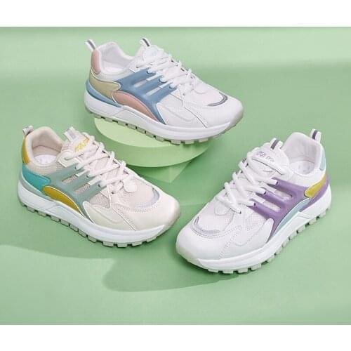 WWKK 2021 Spring Fashion Sneakers Women Comfortable Women Casual Shoes Lightweight Lace-up Breathable Mesh Shoes Woman Sport