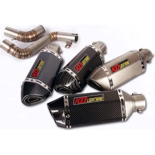 For KTM 200 390 Duke 2012-2016 Motorcycle Exhaust Pipe Middle Link Pipe Slip On 51mm Mufflers Delete Original Catalyst Steel