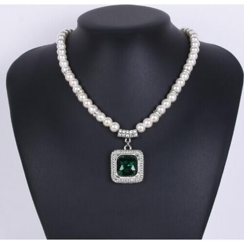 Pearl Gem Necklace Zircon Accessories Fashion Jewelry Grandmother Necklace necklaces for women fashion jewelry HOWAWAY