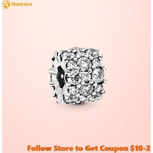 New 925 Sterling Silver Beads Clear Sparkle Charms fit Original Pandora Bracelets Women DIY Jewelry