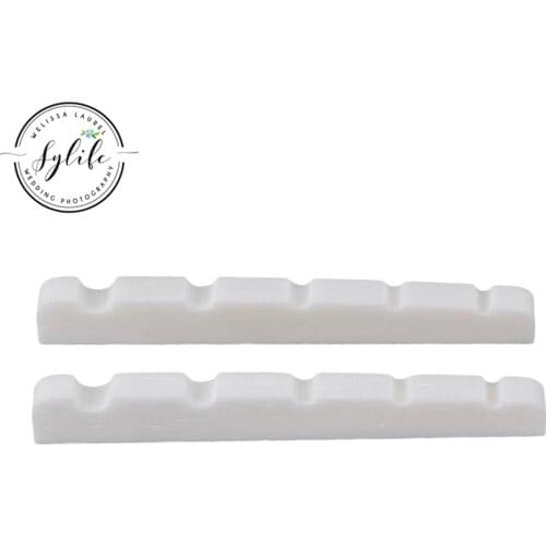 2pcs 45mm Cattle Bone White 5 String Electric Guitar Bass Nuts