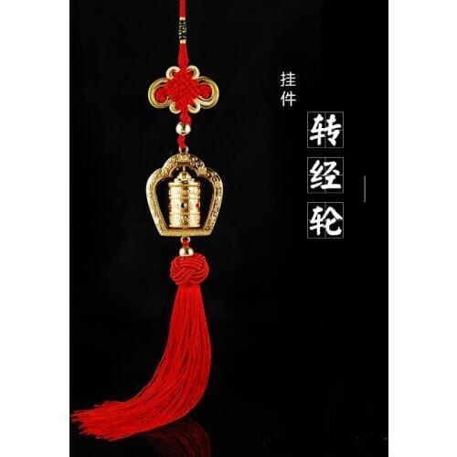 2PCS Greco-Buddhist Pocket travel CAR WALL efficacious talisman Safety Bless the Rotating prayer wheel Buddhist hanging Amulet