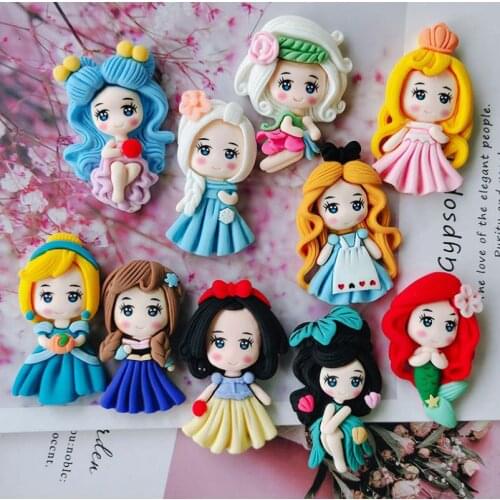 2pcs/lot Resin Cabochon Kawaii Princess Flatback Scrapbooking Craft Embellishments DIY Hair Bow Accessories