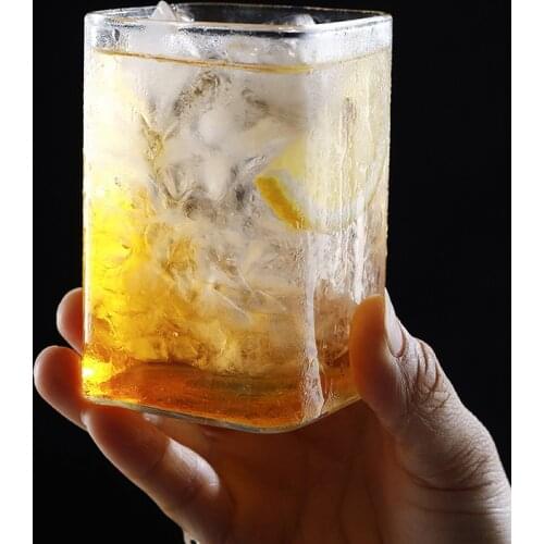 250-500ml Thin Square Glass Nordic StyleTransparent Drinkware Cold Drink Cola Juice Coffee Milk Cup Restaurant Kitchen Supplies