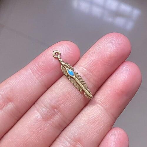 30pcs Peafowls Feather Pendants Charms Findings Jewelry Making Diy Women Necklace Earring Supernatural Accessories Minimalist