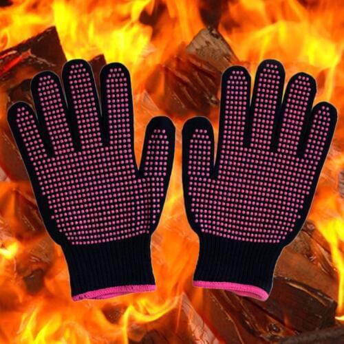 300 Centigrade Heat Resistant BBQ Gloves Cotton Silicone Non-Slip Hair Styling