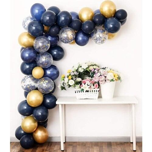 62pcs Balloon Garland Arch Kit Navy Gold Black Latex air Balloons Pack for baby shower birthday party decor supplies