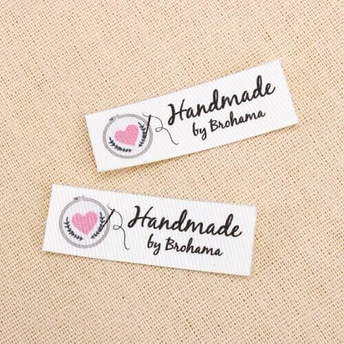 98 Custom Iron Labels, Logo or Text, Cross stitch, Organic Cotton Fabric Name Label，Customized with Your Name (TB0114)