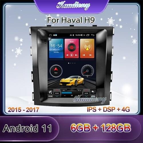 Kaudiony 10.4" Tesla Style Android 10.0 Car Radio For Haval H9 Car DVD Multimedia Player Auto GPS Navigation Stereo 4G 2015-2018