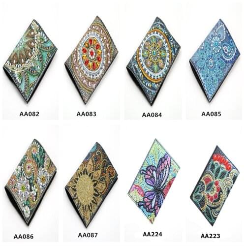 Free Shipping 5D DIY Diamond Painting Notepad Cover Passport Holder Partial Paper Bag European and American Style Acrylic 1pc