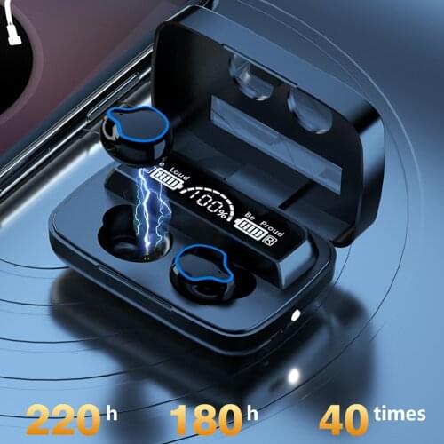 Bluetooth Headphone 2000mAh Earphone TWS Headphone HIFI Mini In-ear Sport Running Headset Support LED Display Wireless Earphone