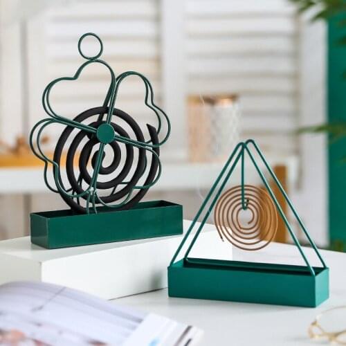 Mosquito Coil Holder Mosquito Metal Lucky Clover Repellent Incense Rack Plate Nordic Home Decor Summer Anti-mosquito Supplies
