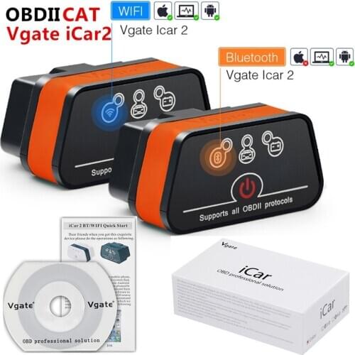 50pcs/lot High Quality ELM327 iCar2 wifi vgate OBD Vgate Wifi iCar 2 OBDII diagnostic interface for IOS iPhone iPad Android