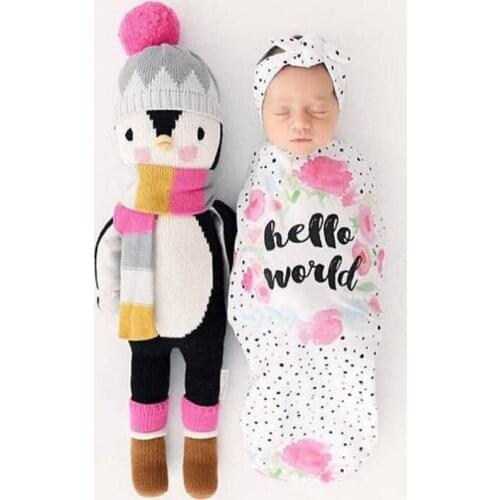 Cocoon Baby Sleeping Bag Cute Rabbit Ears Headband Suit Newborn Anti-kick Sleeping Bag Knotted Headband Suit Boys and Girls