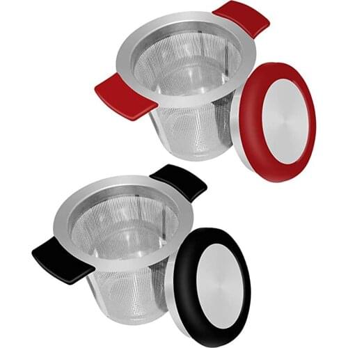 2pc Stainless Steel Tea Infuser Sphere Locking Spice Utensils Tea Strainer With Lid Tea Filter Strainers Kitchen Accessories