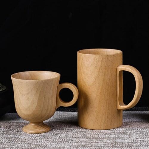 Kitchen Bar Wooden Beer Tea Coffee Milk Water Cup Teaware Office New Product Mug With Handle Mug