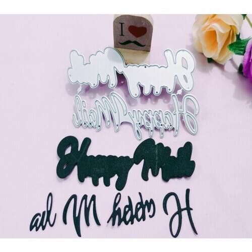 English die-cutting metal cutting mold candy, happy mail word decorative sticker process manual card mold art cutting machine