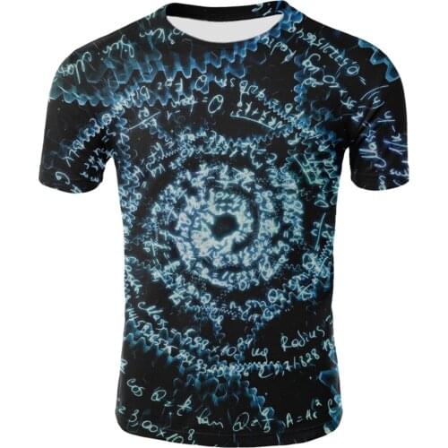 Mens and womens T-shirts 3D printing T-shirts Summer O-neck hip-hop punk T-shirts Data vortex printing childrens T-shirts