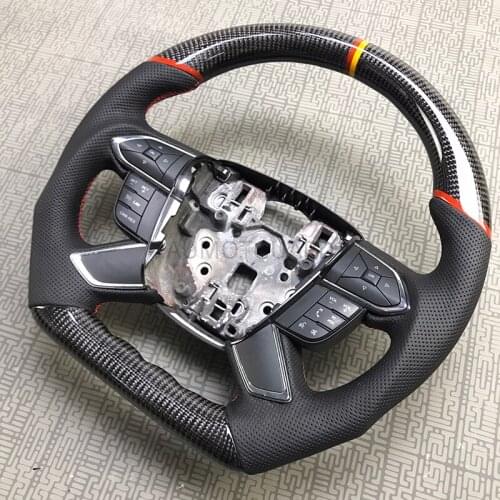 New Cuatomized Carbon Fiber Sports Steering Wheel Alcantara Leather compatible For Ford Taurus 2015-2019 2016 2017