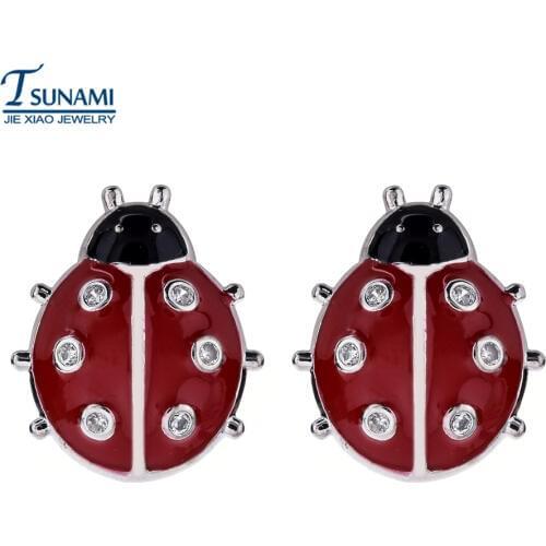 New chic elegant ladybug zircon earrings The perfect woman/girl jewelry gift ER-169