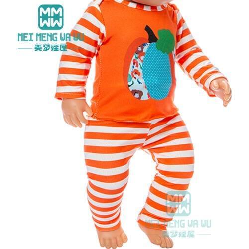 Clothes for doll fit 43cm baby new born doll Pumpkin Light Halloween Set