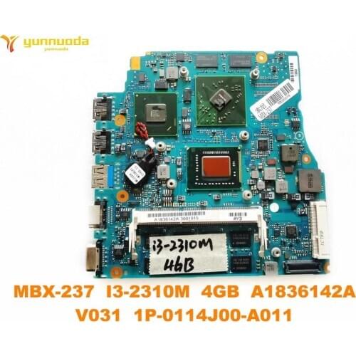 Original for SONY MBX-237 laptop motherboard MBX-237 I3-2310M 4GB A1836142A V031 1P-0114J00-A011 tested good free shipping