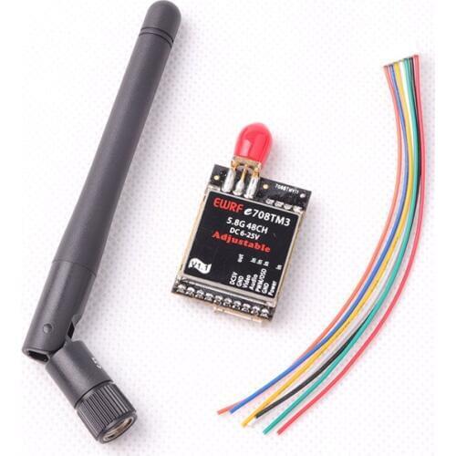 EWRF Transmitter 5.8G 48CH 25mW/200mW/600mW Switchable Transmitter 5V BEC Output Support OSD Configuring for FPV RC Drone