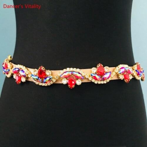 Belly Dance Female Adult High-end Diamond Belt Performance Accessories Woman Profession training Waist chain