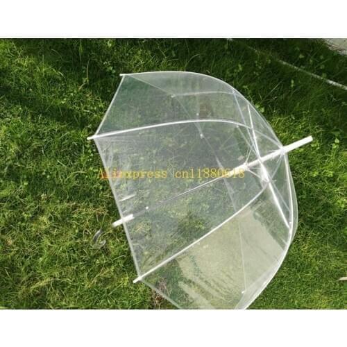 60pcs/lot Free Shipping Women Girl Transparent Clear Rain Umbrella Parasol Dome For Wedding Party Favor