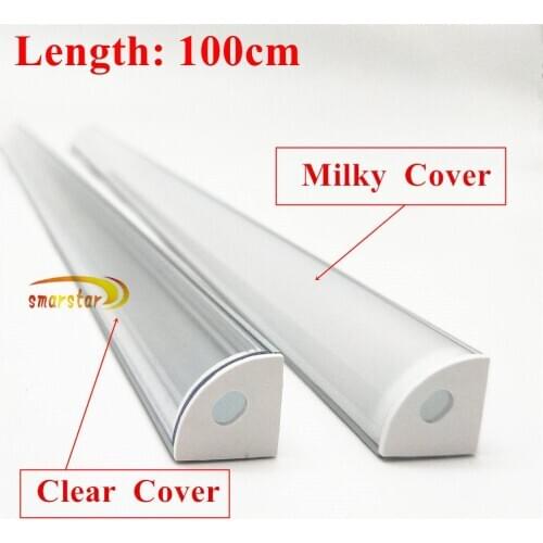 Smarstar 100cm V Shape Aluminum Profile Milky Clear PC Cover End Cap Clip 1m Aluminum Shell For LED Strip Light LED Bar #4