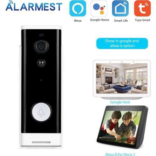 ALARMEST 1080P Tuya Smart Wifi Doorbell Camera Ring Door Bell App Intercom Motion Detector Night Vision Security Powered by Tuya