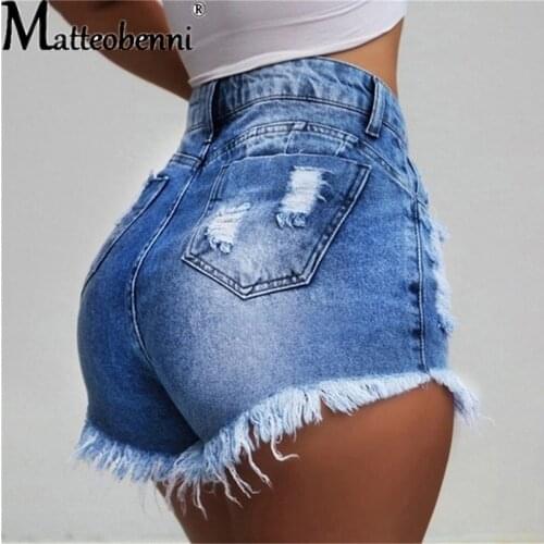 Slim Tassels Hole Sexy Denim Shorts Womens Fashion Casual Summer Cool Womens Denim Shorts High Waist Plus Size Sexy Shorts
